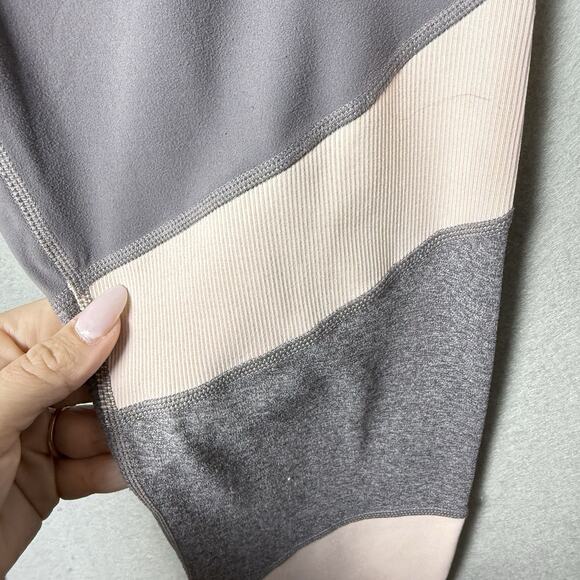 Athleta Powevita High Rise Salutation Colorblock Ankle Leggings Gray Light Pink - Picture 7 of 13